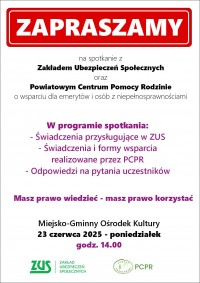 Spotkanie z ZUS i PCPR