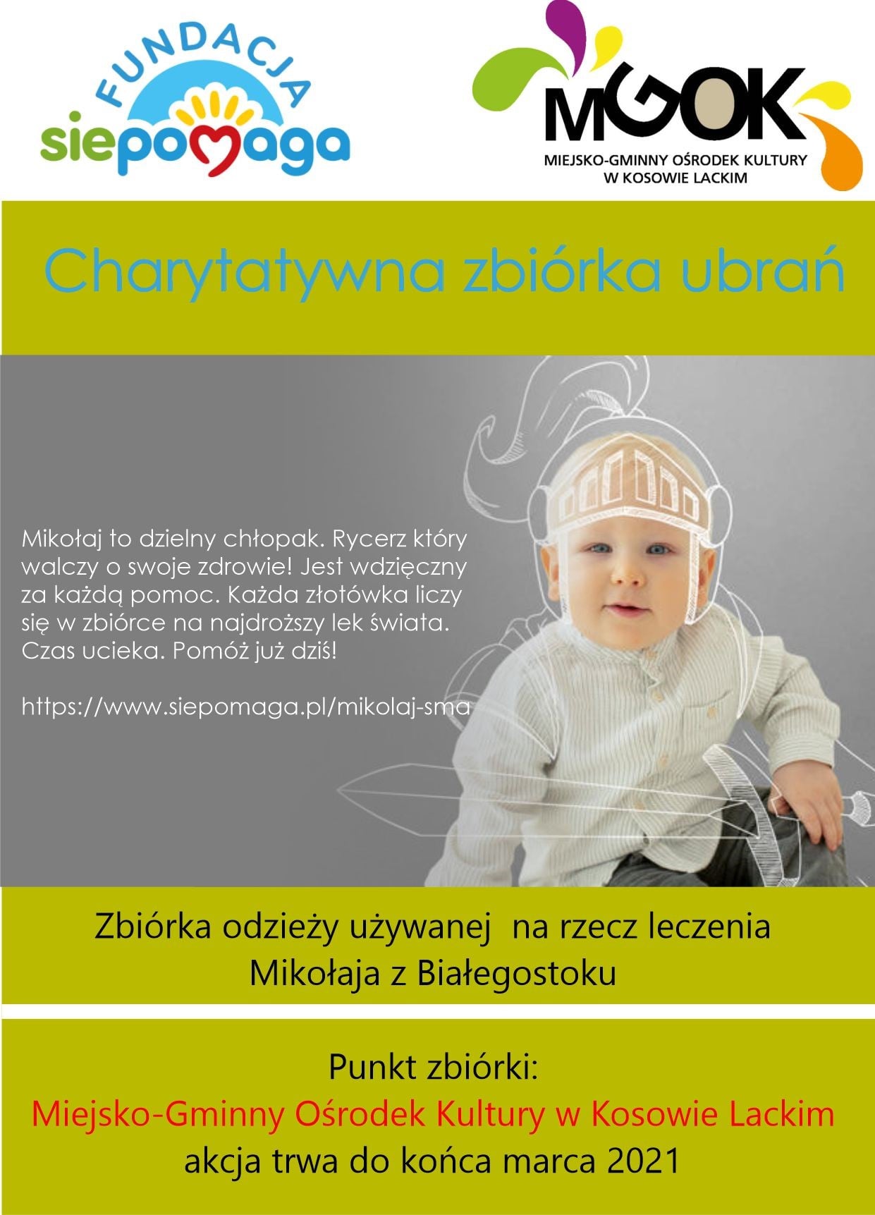 Charytatywna zbiórka ubrań - plakat