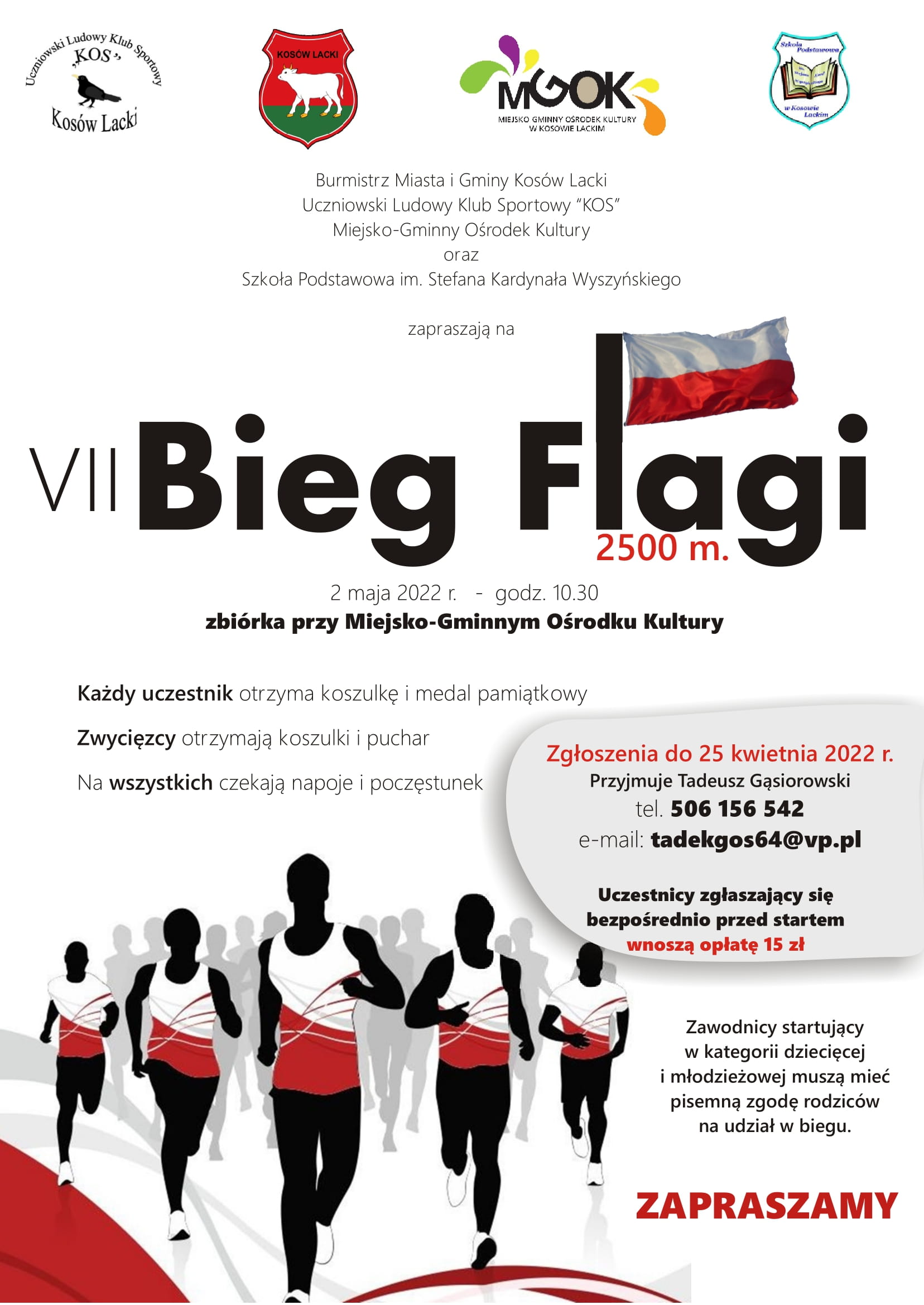 Bieg Flagi 2022 w Kosowie Lackim - plakat