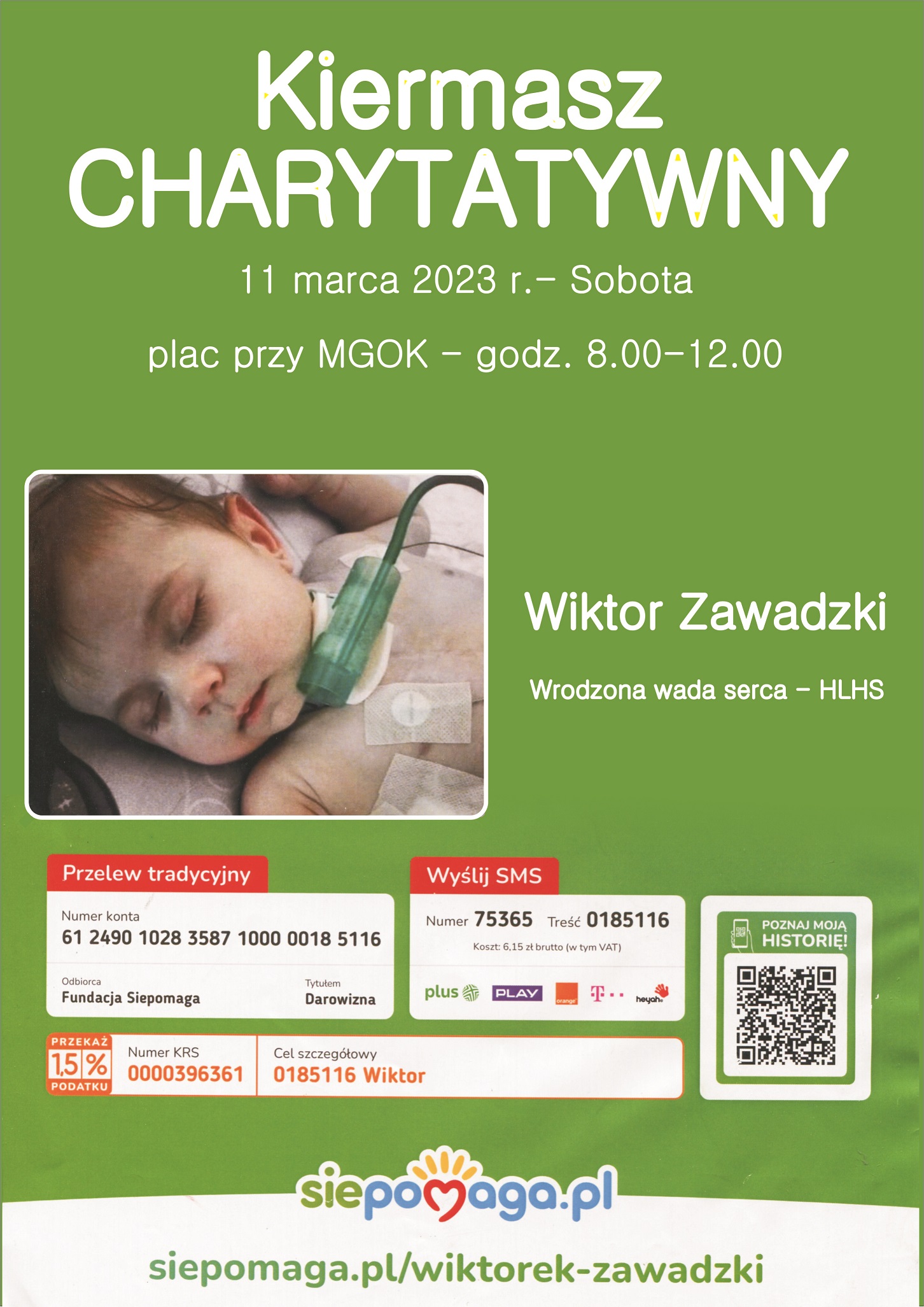 Kiermasz charytatywny dla Wiktora 2023 - Plakat