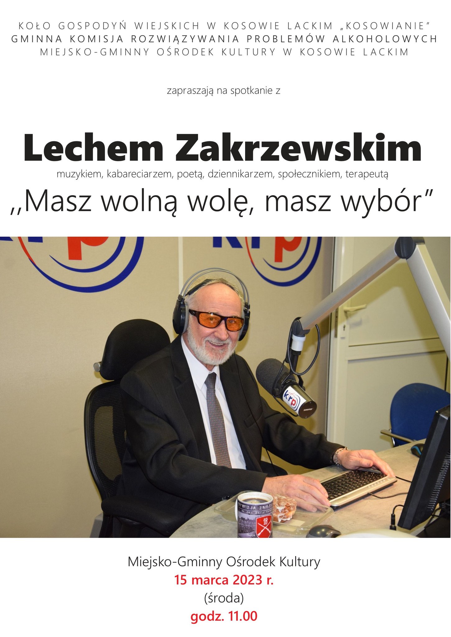 Spotkanie z Lechem Zakrzewskim - plakat