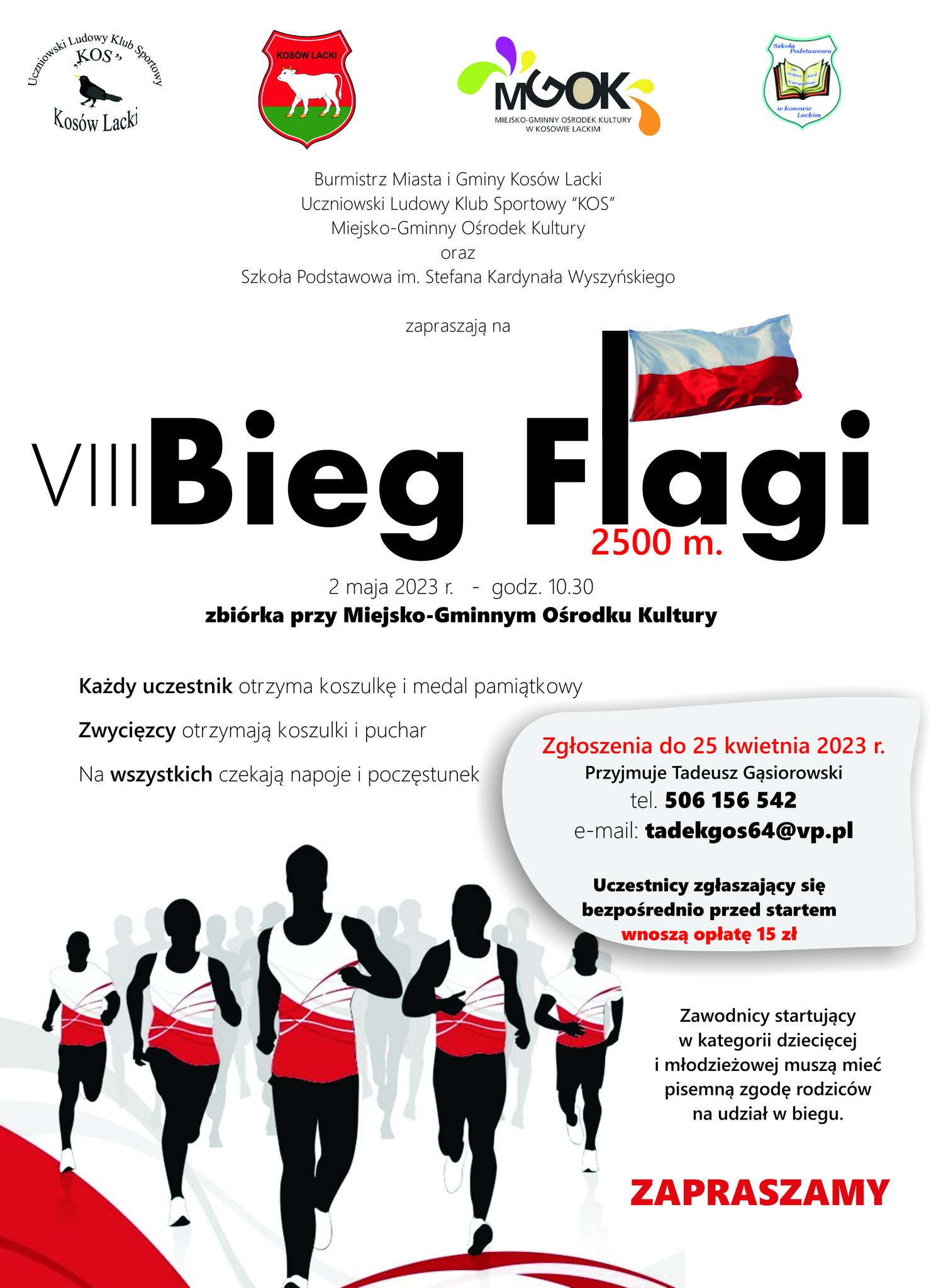 Bieg Flagi 2023 w Kosowie Lackim - plakat