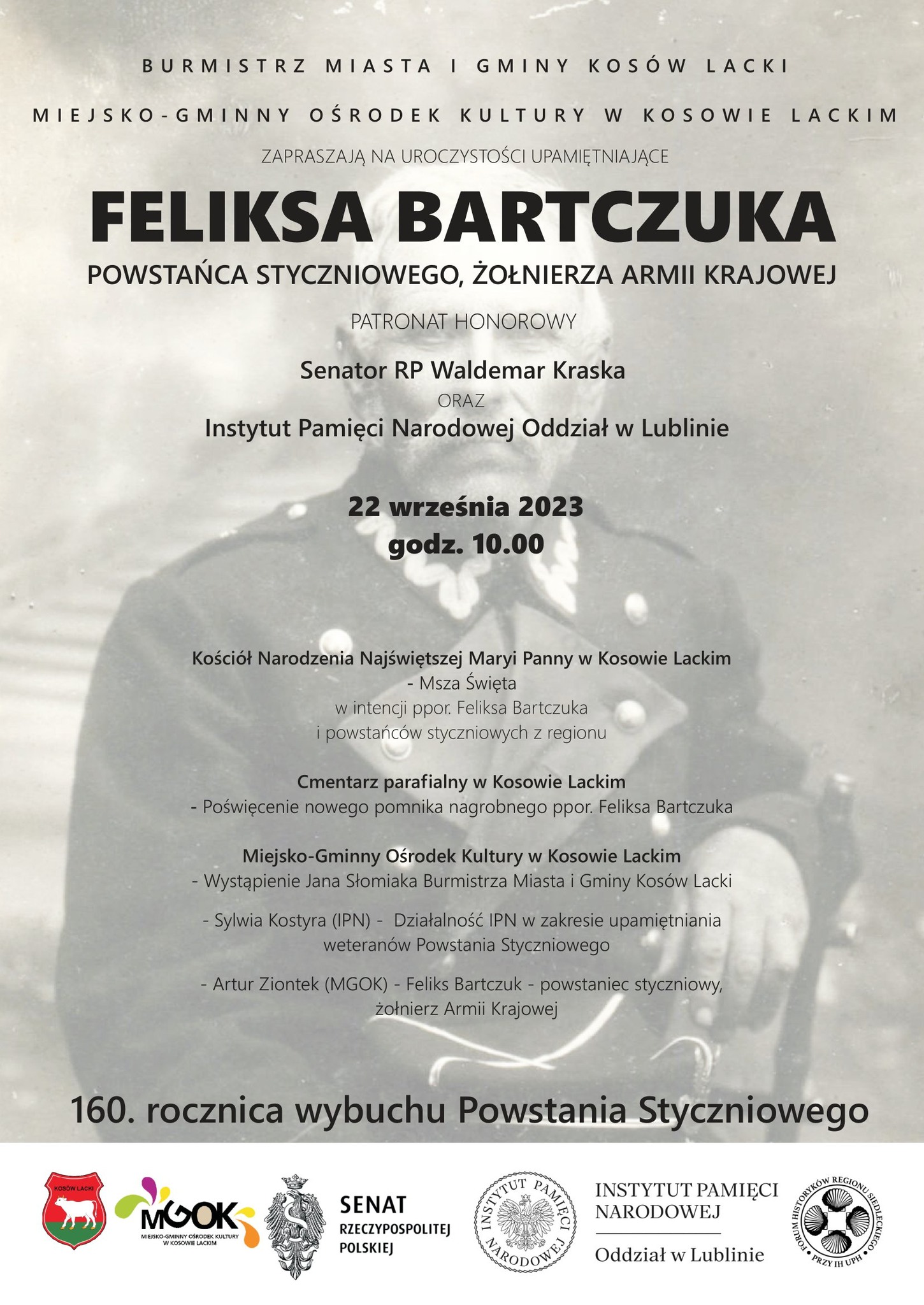 Uroczystości upamiętniające ppor. Feliksa Bartczuka - plakat