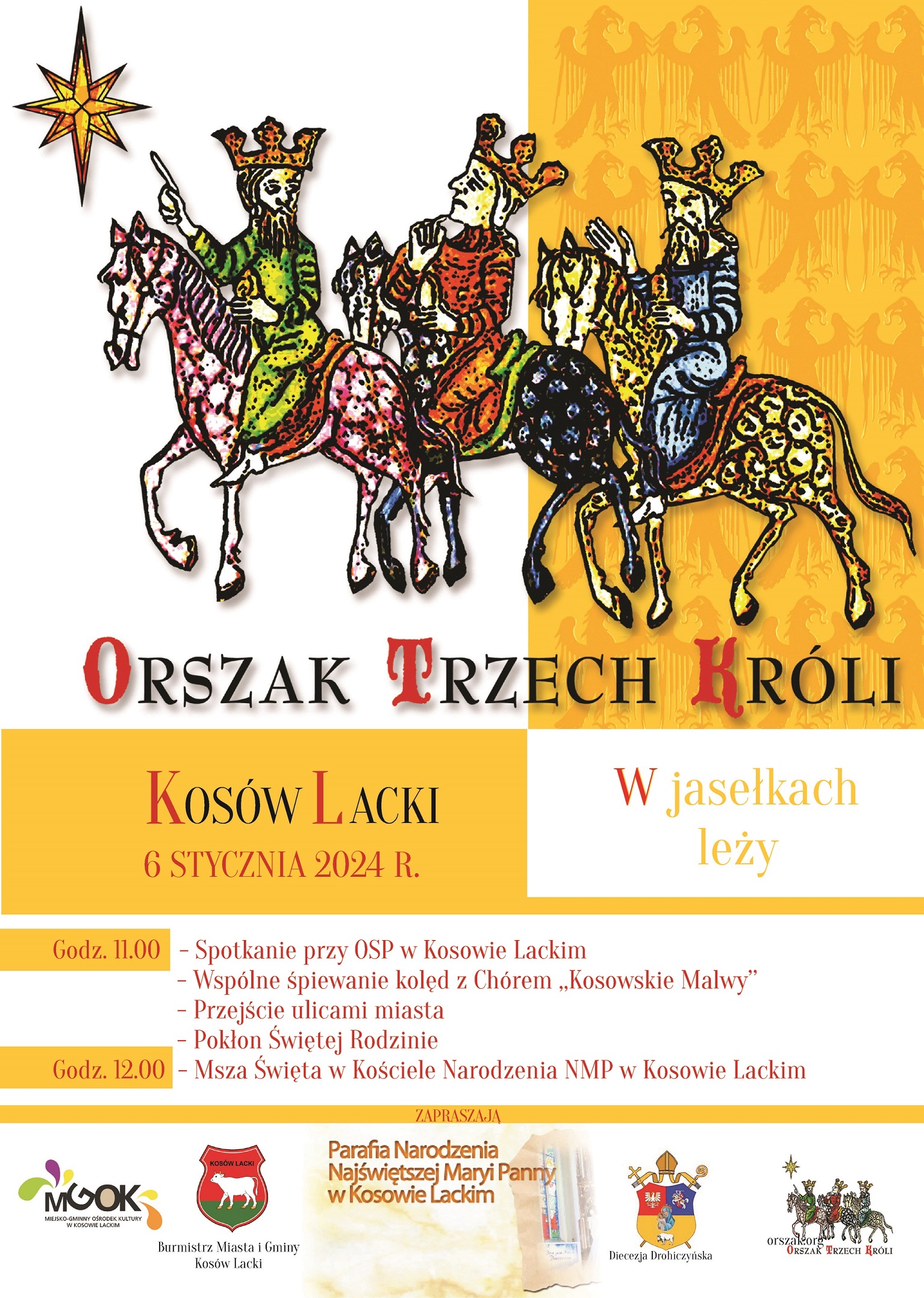 Orszak Trzech Króli 2024 w Kosowie Lackim - plakat