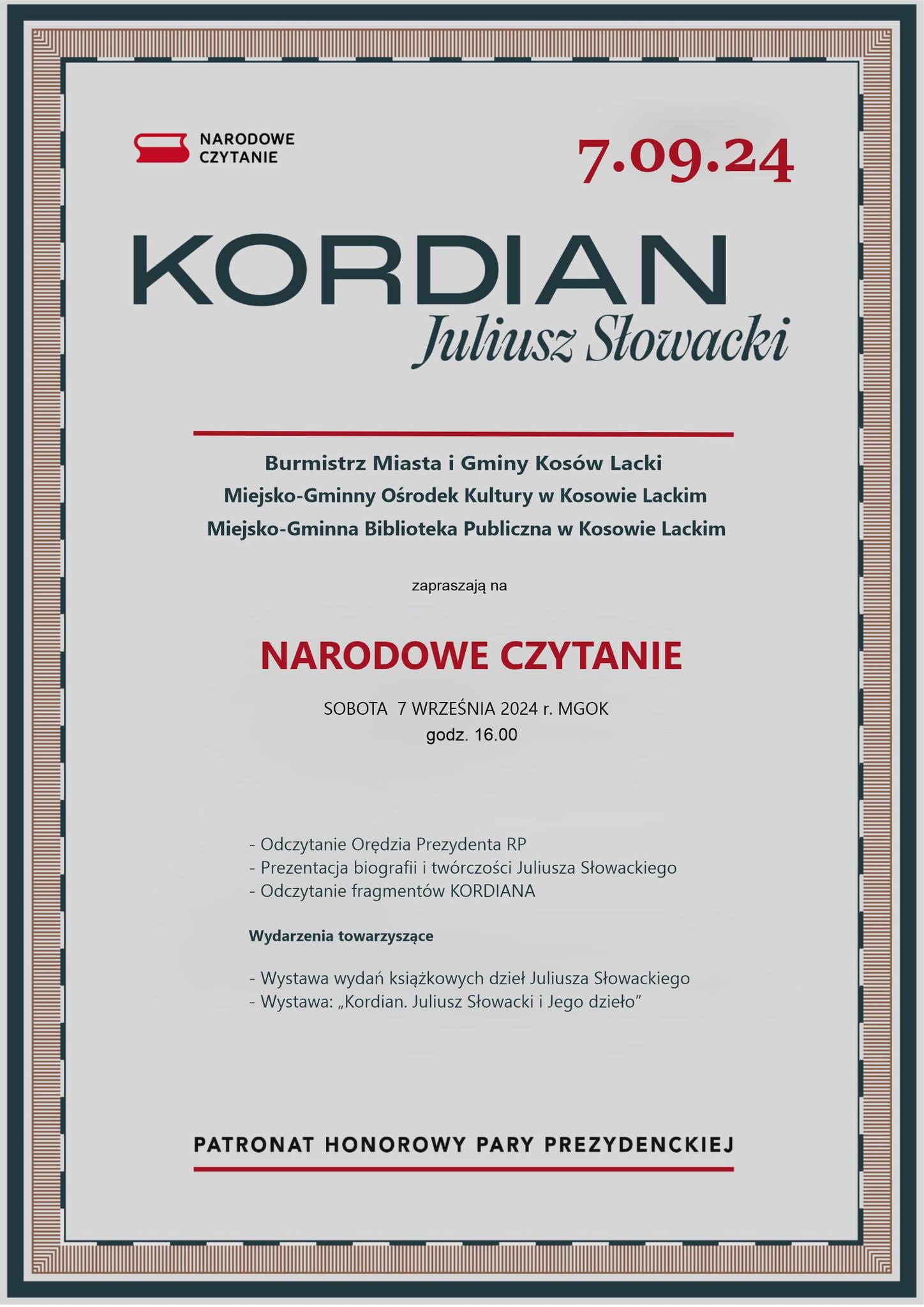 narodowe czytanie 2024 - plakat