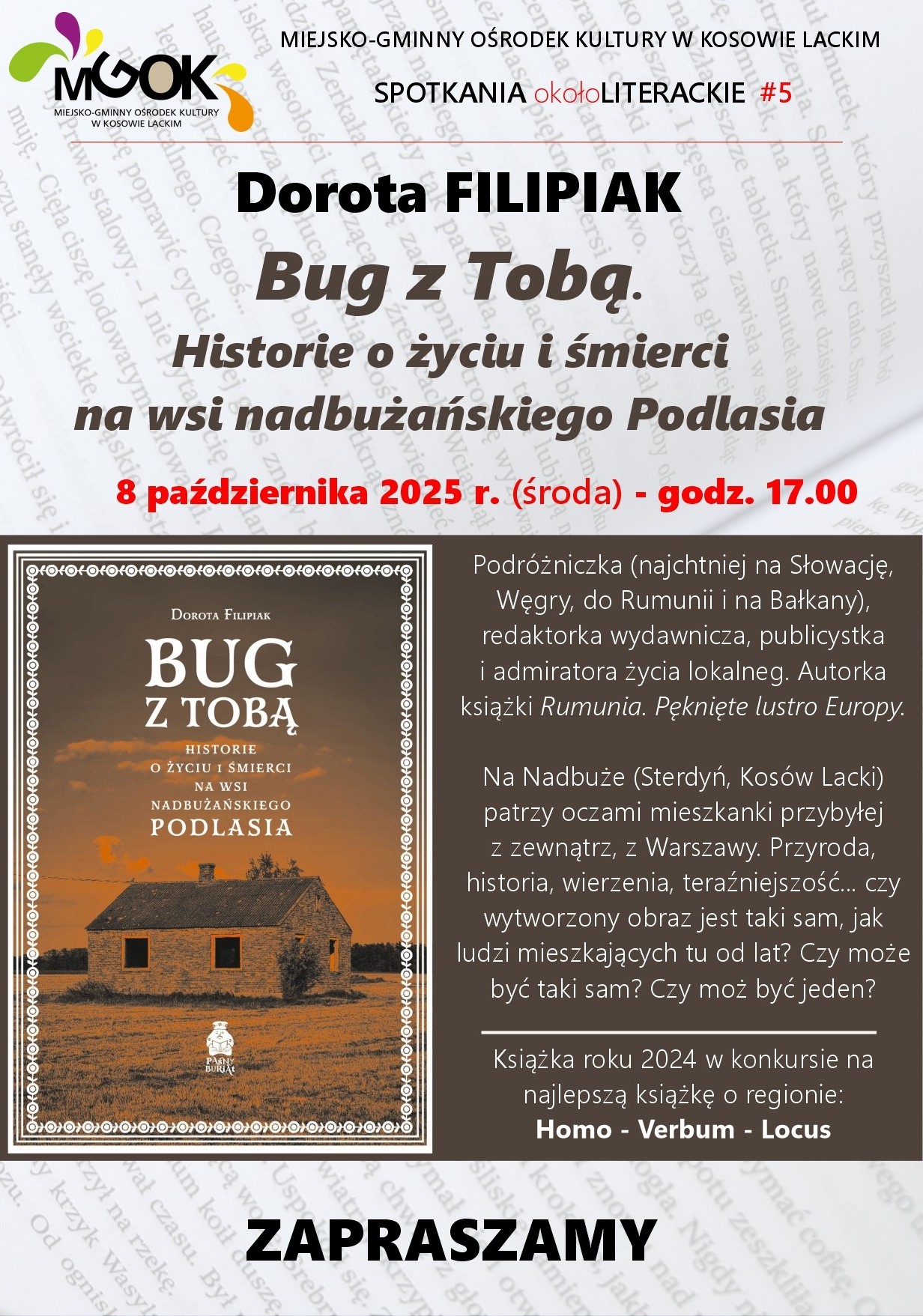 Spotkanie okołoLITERACKIE - PAżdziernik 2025 - plakat