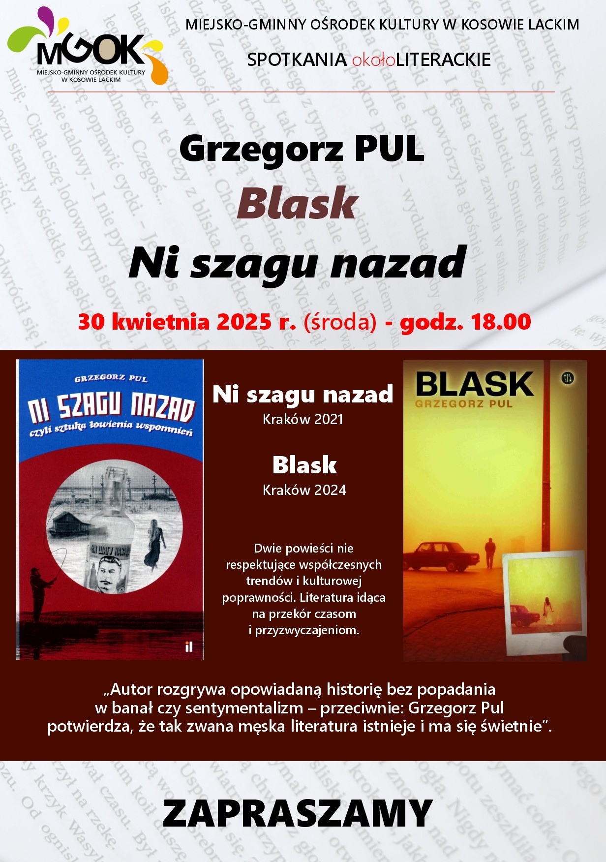 Spotkanie okololiterackie kwiecien 2025