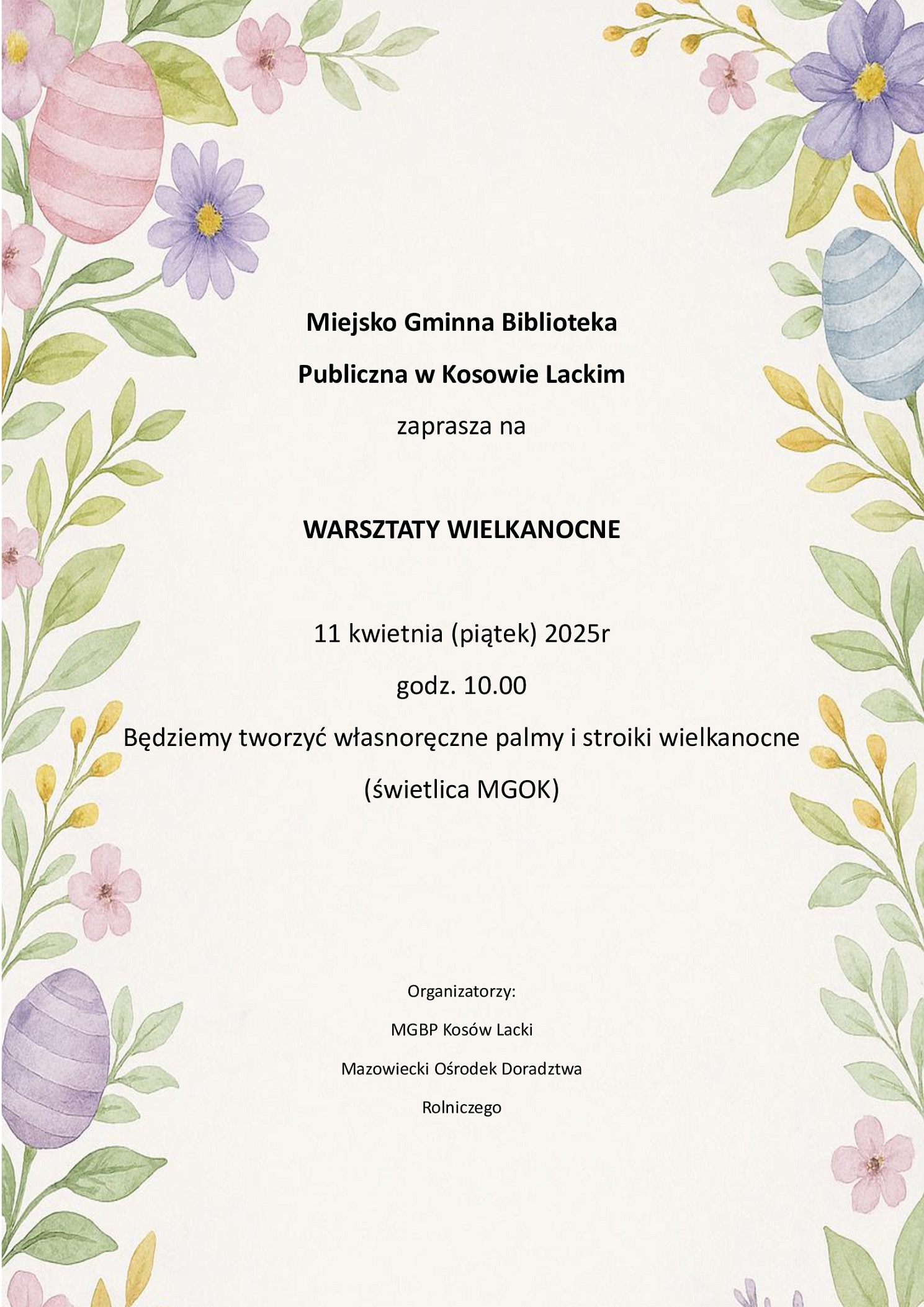 warsztaty wielkanocne MGBP 2025