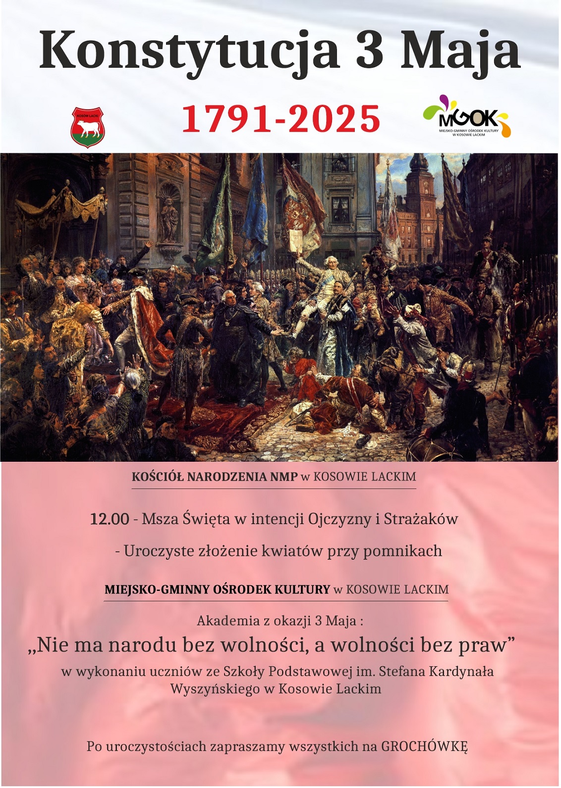 Obchody uchwalenia Konstytucji 3 Maja w Kosowie lackim 2025 - plakat