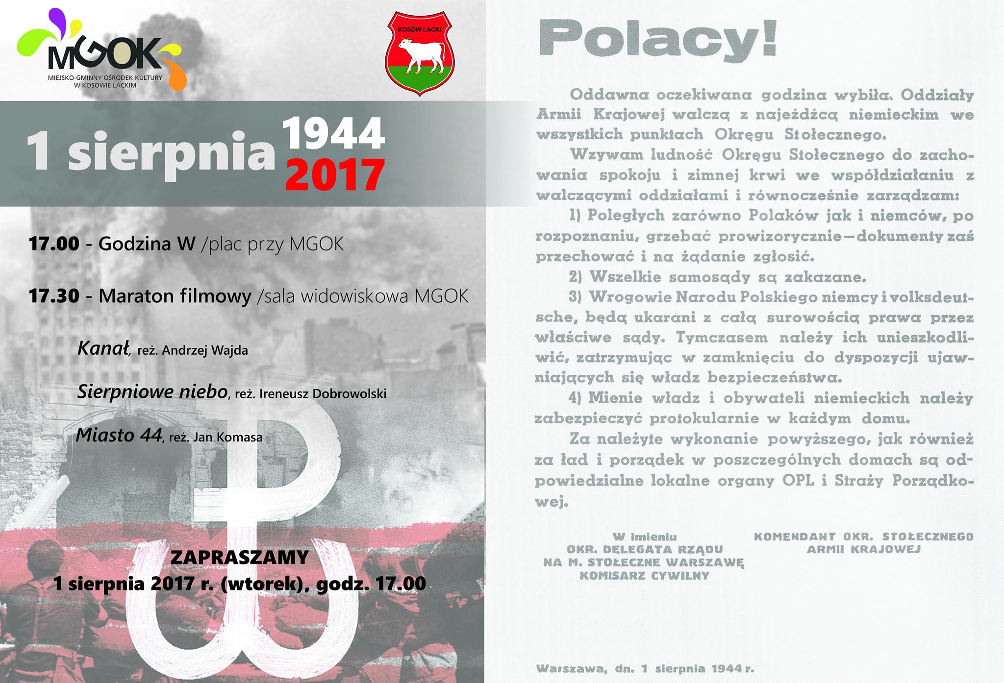 Plakat - 1 Sierpnia 2017