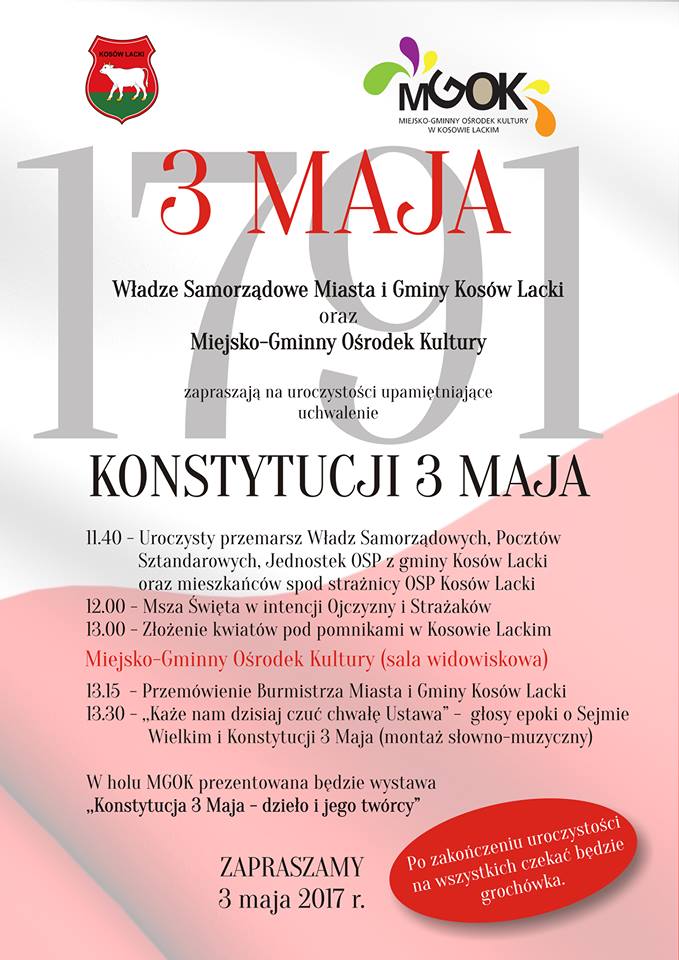 Plakat - Obchody Uchwalenia Konstytucji 3 Maja