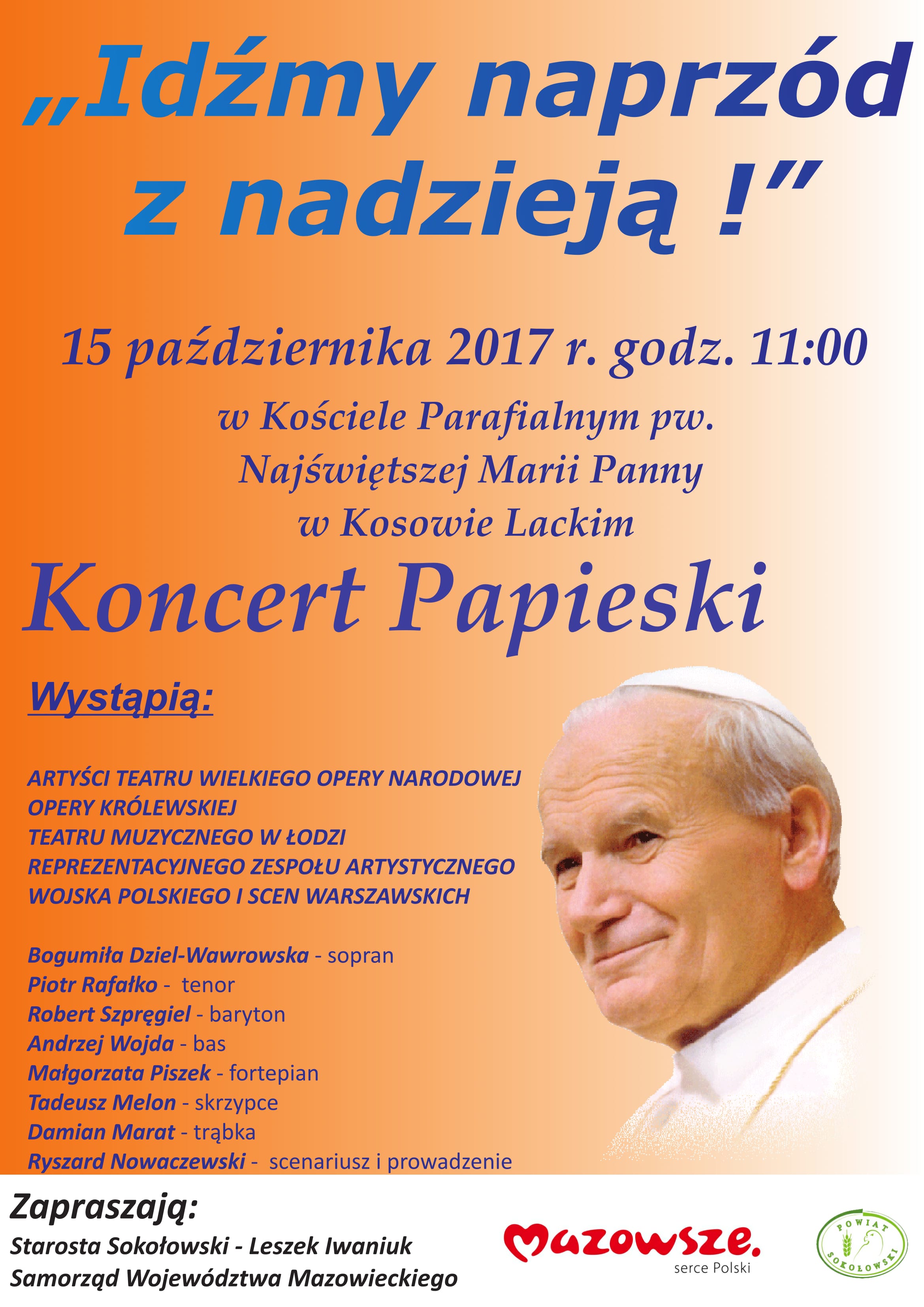 Plakat - Koncert Papieski