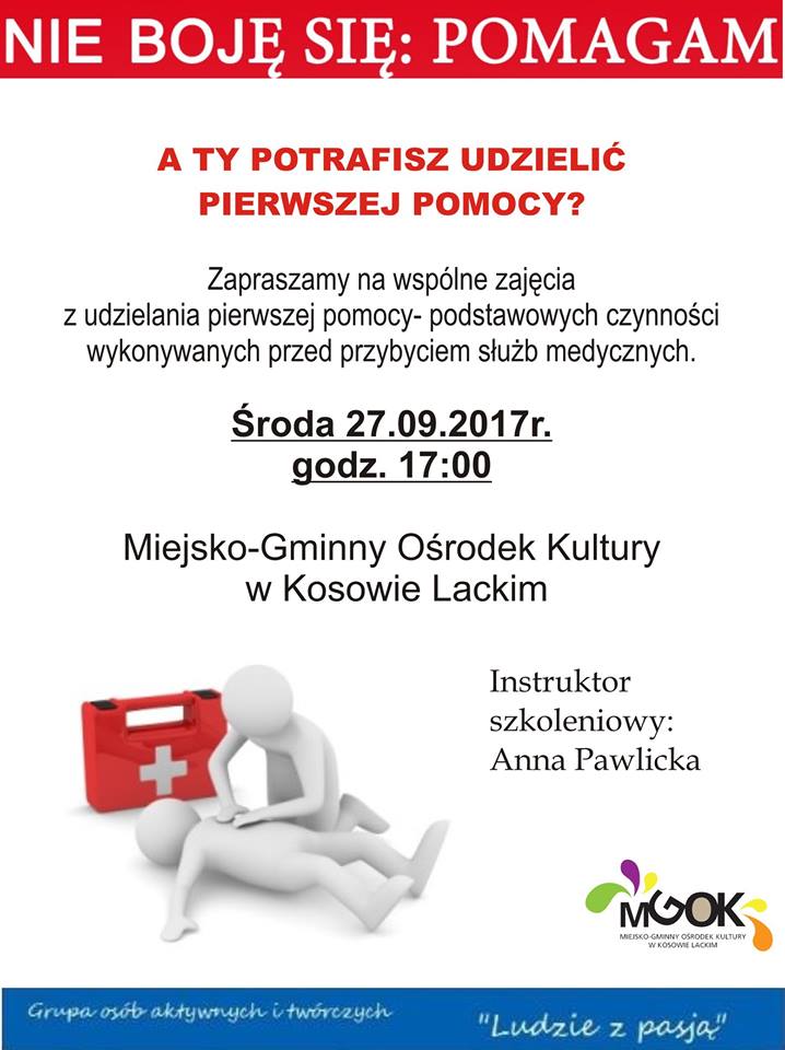 Plakat - Ludzie z Pasją - Zajęcia z udzielania pierwszej pomocy