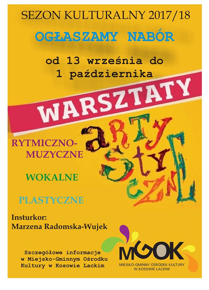 Plakat - Warsztaty Artystyczne