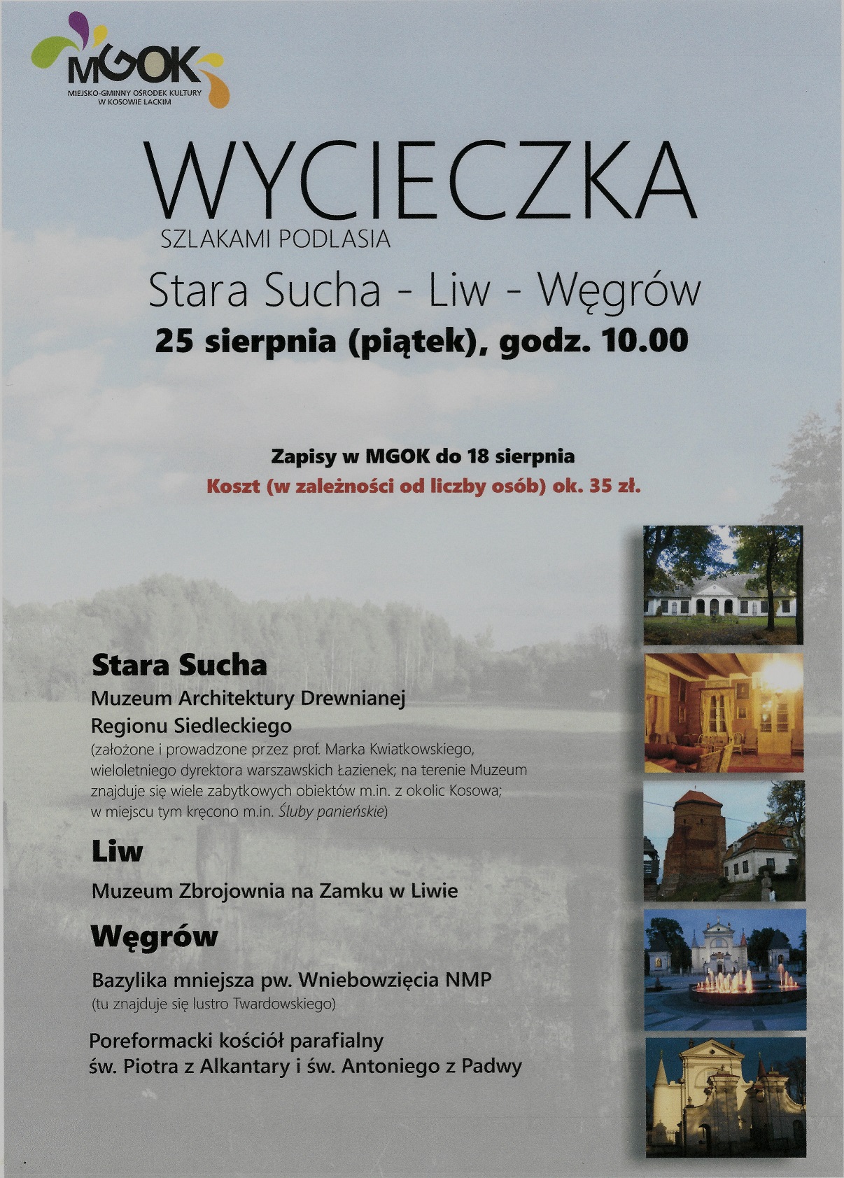 Plakat - Wycieczka "Szlakami Podlasia"