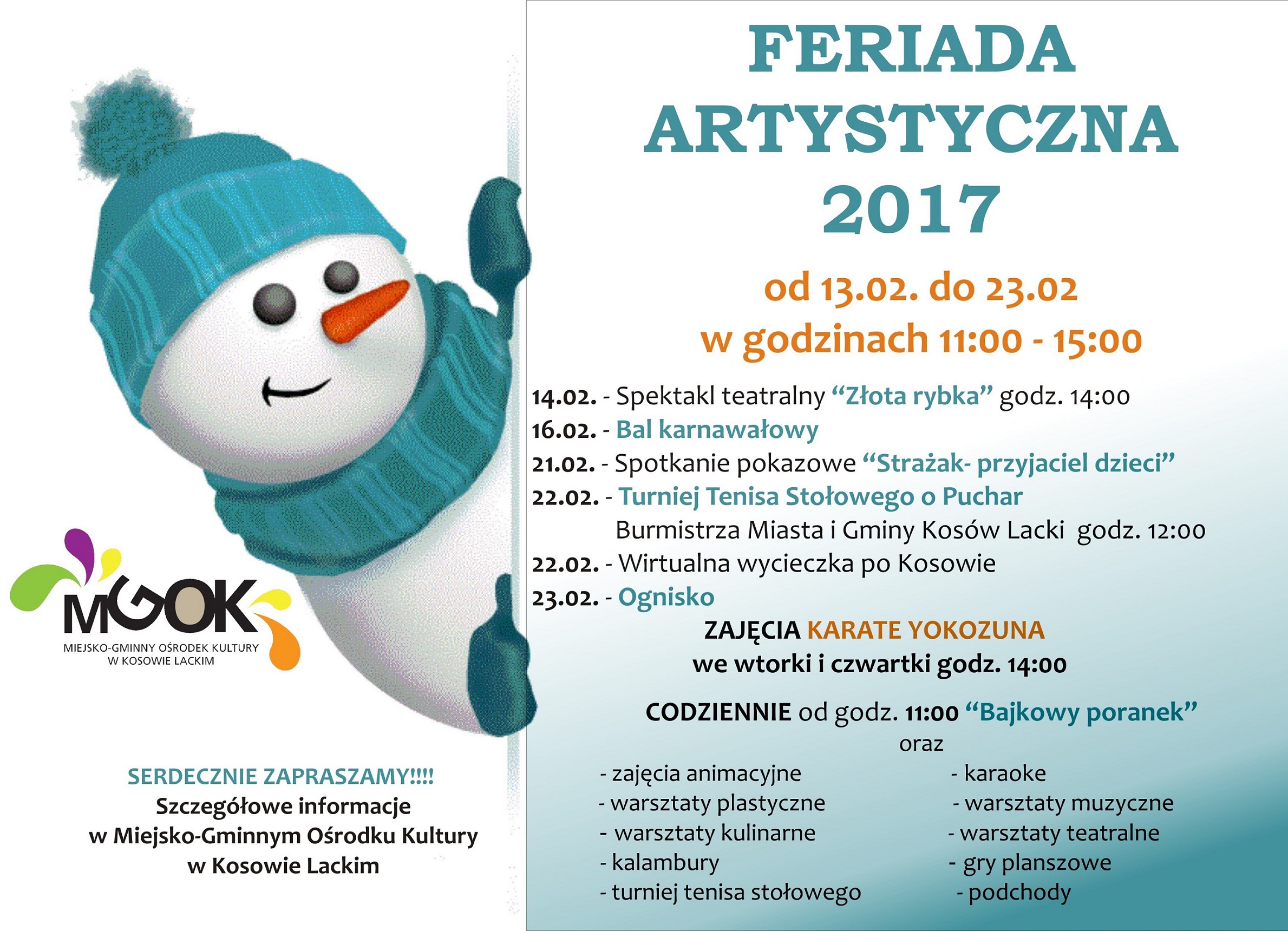 Plakat - Feriada Artystyczna 2017