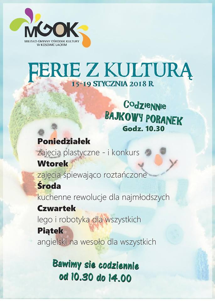 Plakat - Ferie z Kulturą 2018