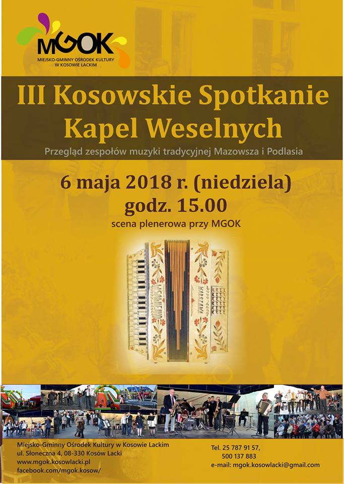 Plakat - 3 Kosowskie Spotkanie Kapel Weselnych
