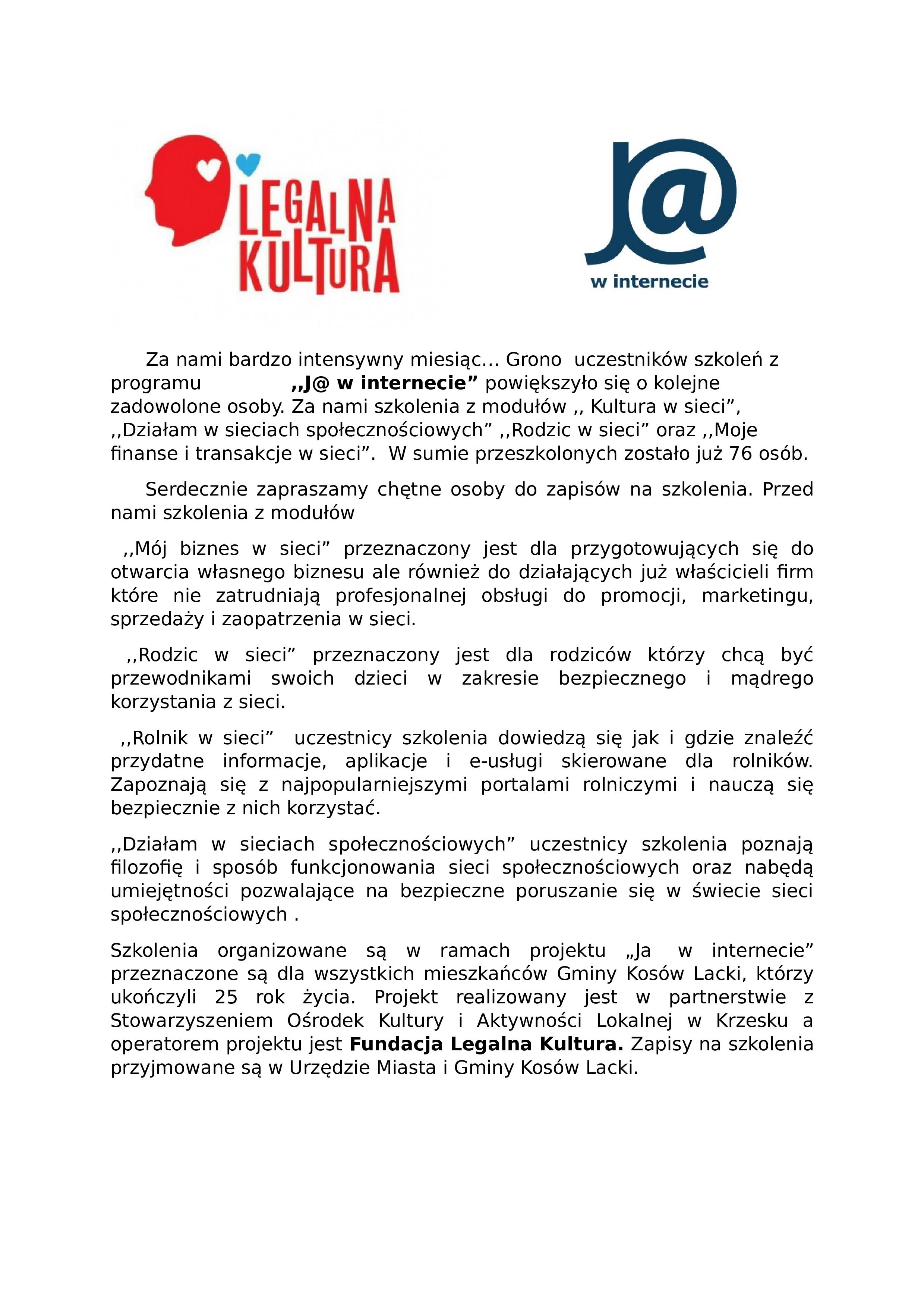 szkolenia maj