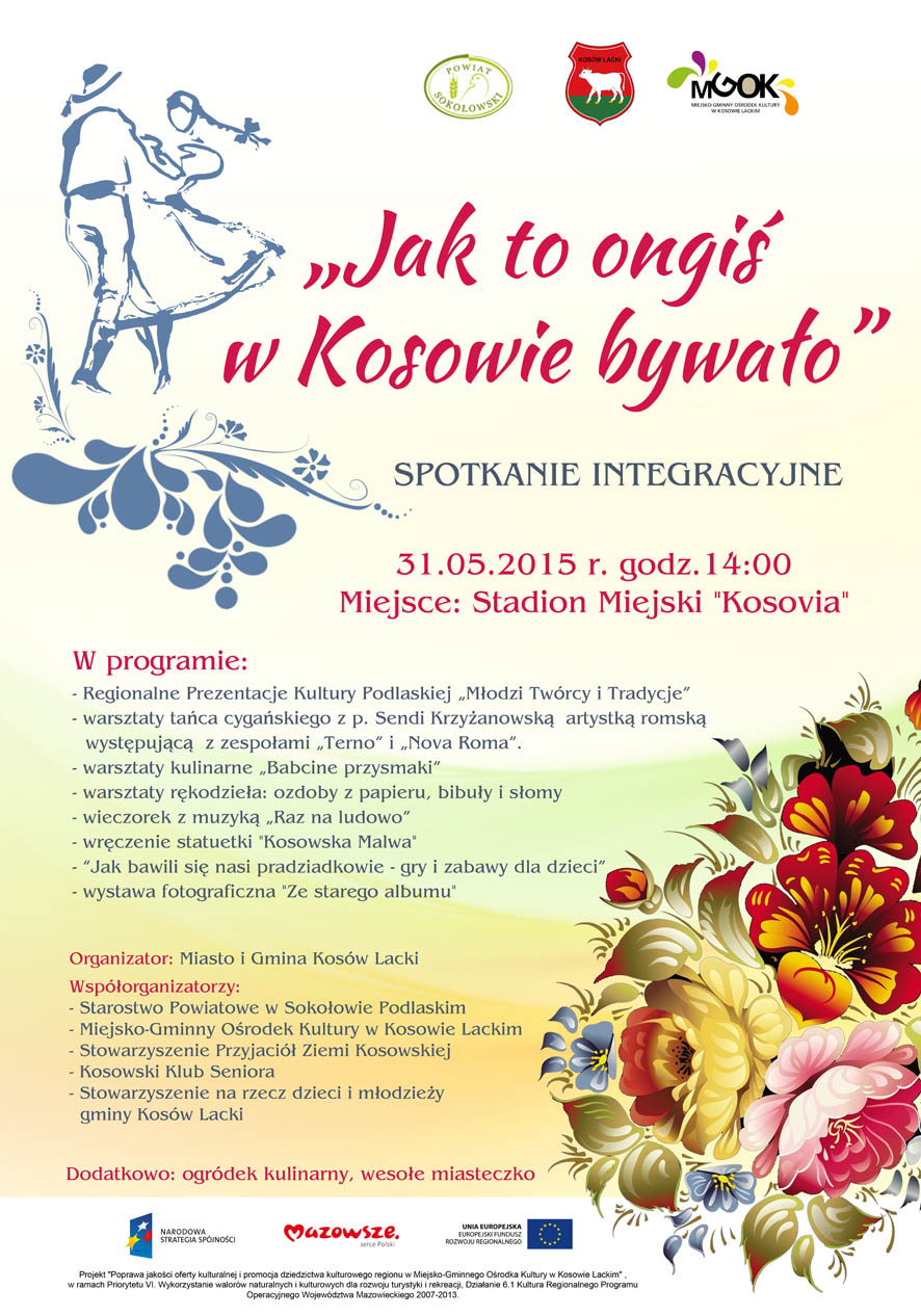 Plakat - Spotkanie integracyjne „Jak to ongiś w Kosowie bywało”